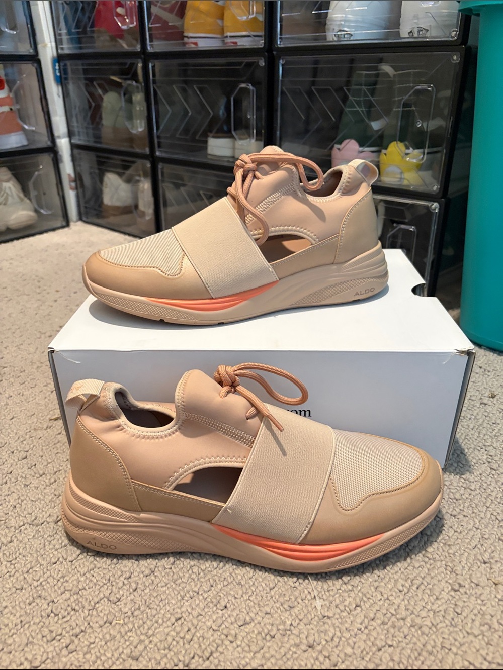 Aldo Blush Beige Slip-On Athletic Sneakers